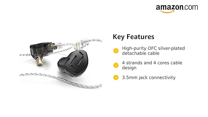 Amazon.com: Linsoul KZ Zax 1DD+7BA Hybrid Driver HiFi in-Ear